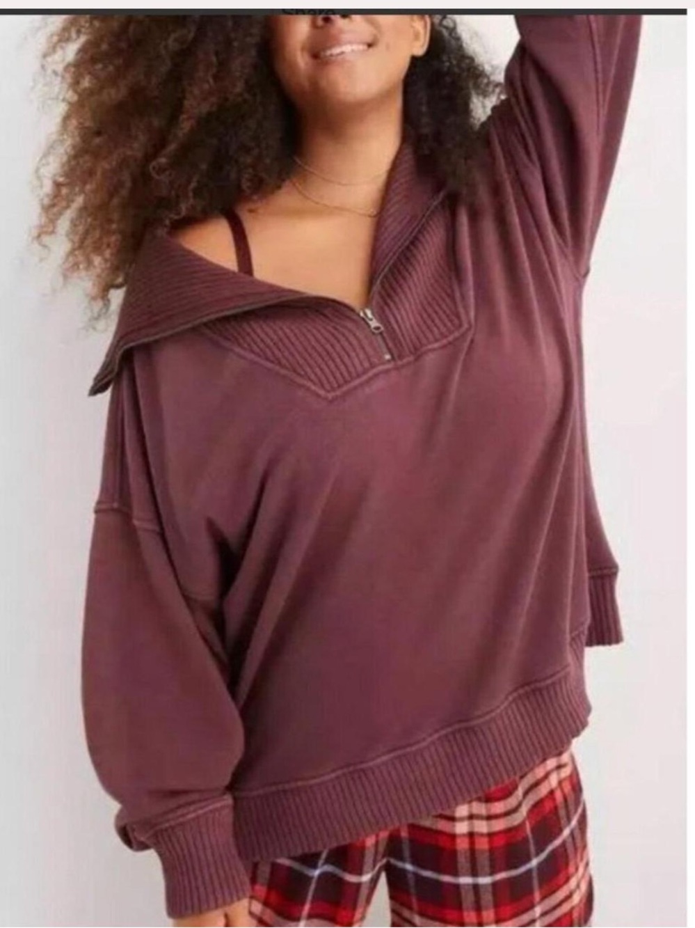Aerie Women's Quarter Zip Pullover Sweatshirt